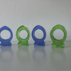 Blue and Green Napkin Rings Set